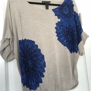INC top with embellished flower detail size Small